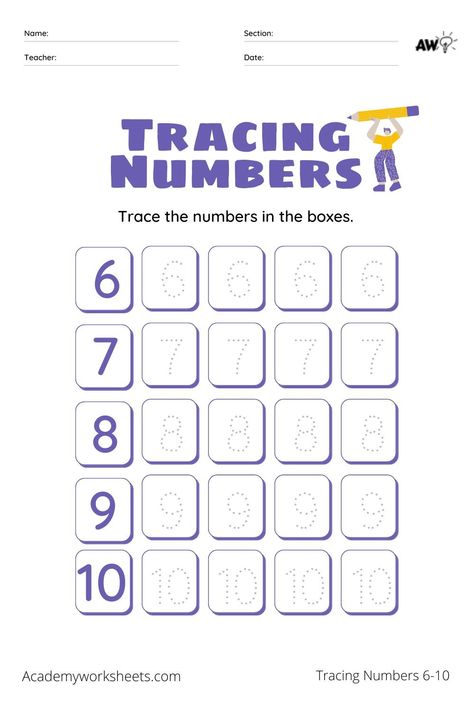 printable worksheet tracing 6 - 10 Printable Handwriting Worksheets, Tracing Numbers, Tracing Activity, Tracing Sheets, Number Tracing, Handwriting Worksheets, Number Worksheets, Online Graphic Design, Graphic Design Tools