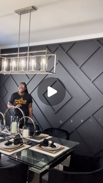 20K likes, 440 comments - anothadiyproject on April 20, 2022: "✨Check out this beauty!😍 Y’all I love this space!! The black accent wall was definitely th..." Asymmetrical Painted Wall, Tricorn Black Accent Wall, Black Accent Wall, Black Accent Walls, April 20, Cherry On Top, Black Accents, Diy Design, Accent Wall