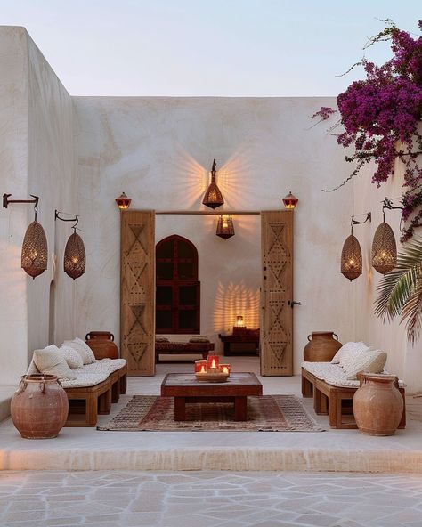 Morocco House Exterior, Morroco House, Marakesh Decor Interiors, Middle Eastern House, Middle Eastern Interior, Middle East Interior, Middle Eastern Interior Design, Moroccan Terrace, Riad Interior