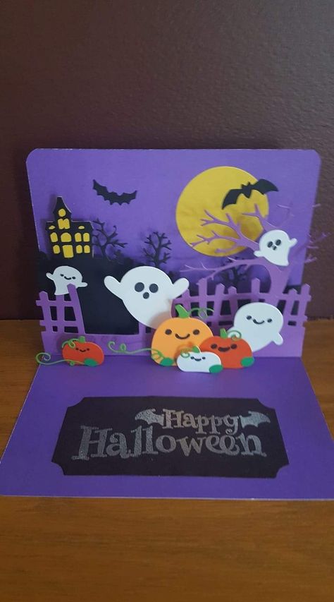 Halloween Pop Up Cards, Gif Halloween, Arte Pop Up, Easy Halloween Snacks, Bricolage Halloween, Easy Art For Kids, Halloween Paper Crafts, Halloween 3d, Halloween Illustration