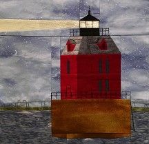 Lighthouse Quilt Block, Lighthouse Quilt, Mountain Quilt Pattern, Usa Quilt, Bed Quilt Patterns, Lighthouse Crafts, House Quilt Block, Mountain Quilts, Landscape Quilt