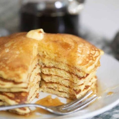 Sourdough Buttermilk Pancakes - Farmhouse on Boone Sourdough Buttermilk, Sourdough Pancakes Recipe, Homemade Breakfast Recipes, Farmhouse On Boone, Pumpkin Cobbler, Delicious Pancakes, Sourdough Starter Discard Recipe, Sourdough Pancakes, Homemade Sourdough