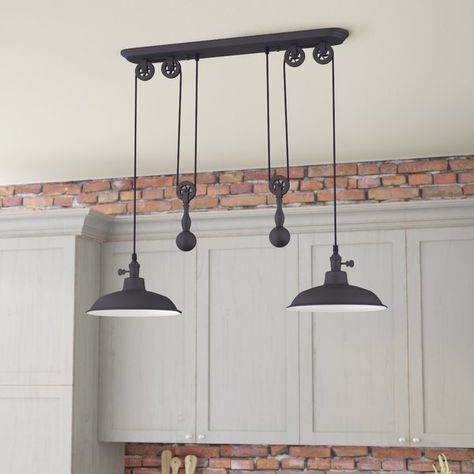 You'll love the Ariel 2-Light Kitchen Island Pendant at Wayfair.ca - Great Deals on all Lighting products with Free Shipping on most stuff, even the big stuff. Industrial Kitchen Lighting, Kitchen Island Pendant, Light Kitchen Island, Modern Kitchen Interiors, Interior Remodel, Light Kitchen, Kitchen Island Pendants, Industrial Kitchen, Kitchen Island Lighting