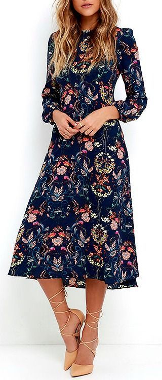 Classic Ingenue Style, Ingenue Style, Sukienki Maksi, Elegante Casual, Inspired Outfits, Looks Style, Modest Dresses, Floral Print Dress, Look Fashion