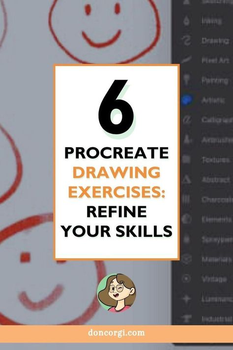 Digital Drawing: 6 Procreate Exercises for Beginners! Procreate Practice, Digital Art Tutorial Beginner, Digital Art Software, Exercises For Beginners, Procreate Ipad Tutorials, Drawing Software, Free Brushes, Ipad Tutorials, Free Procreate