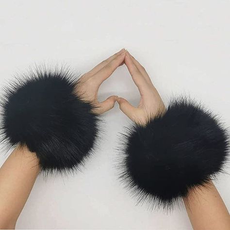 Fur Arm Warmers, Fur Wrist Cuffs, Cuffs Diy, Hand Cuffs, Fur Keychain, Fur Cuffs, Arm Cuffs, Fur Accessories, Wrist Band