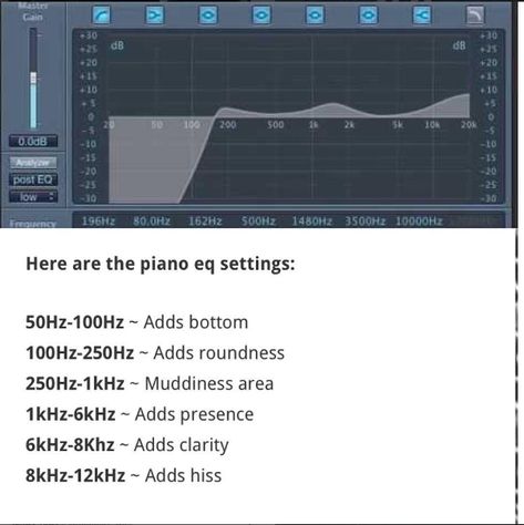 Best Mixing Cheat Sheets On The Internet Piano Eq Cheat Sheet, Logic Pro X Cheat Sheet, Producer Tips, One Is Fun, Music Engineers, Bass Lines, Music Recording Studio, Music Mixing, Music Tutorials