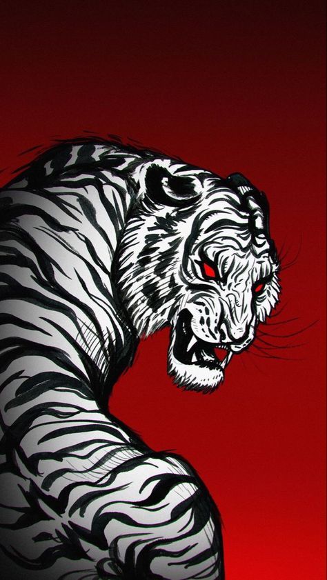 White Tiger, Social Network, Red, Color, Black