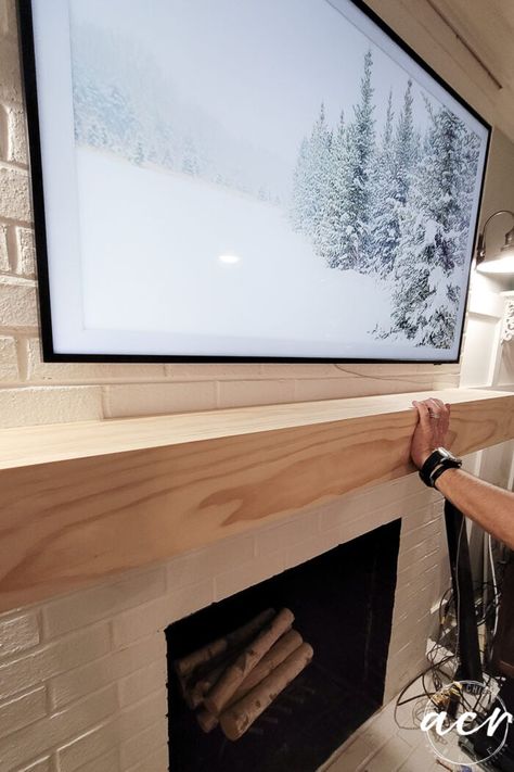 Diy Wood Mantel, Diy Wood Mantle, Simple Mantle, Diy Mantle, Diy Fireplace Mantle, Wood Mantle Fireplace, Modern Mantel, Diy Fireplace Mantel, Diy Mantel