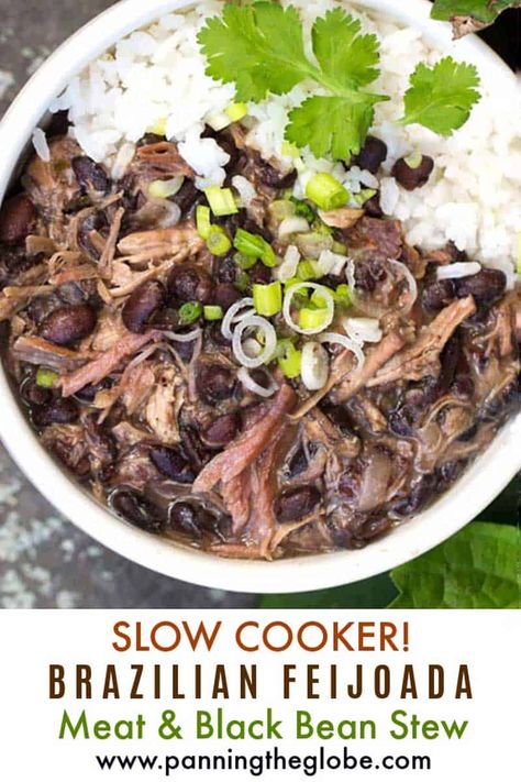 Brazilian Dinner, Brazilian Feijoada, Feijoada Recipe, Stew Crockpot, Meat Stew, Black Bean Stew, Crockpot Soups, Bean Stew, Brazilian Food