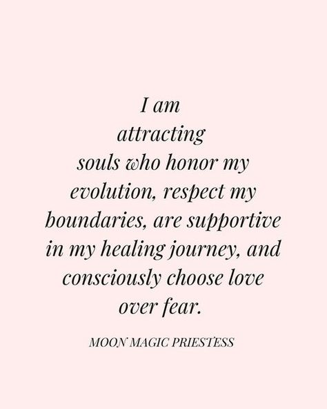 MOON MAGIC PRIESTESS 🦋 on Instagram: "1111 👼🏽 ✨🦋✨I am attracting souls who honor my evolution, respect my boundaries, are supportive in my healing journey, and consciously choose love over fear.✨🦋✨ I’ll never forget when the legendary Britney Spears shared my soul work on her Instagram saying, “Sometimes when it’s broken down like that…I feel we hear it better!!! It settles in my bones that way…I’ve had life coaches, and even therapists but sometimes you can get blessed and hear the words w I Am Healing Affirmations, Respect My Boundaries, Choose Love Over Fear, I Am Attracting, I Choose Love, Love Over Fear, My Boundaries, My Healing Journey, I Am Quotes