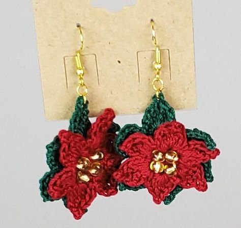 Check out this item in my Etsy shop https://www.etsy.com/listing/754900799/poinsettia-earrings-crochet-poinsettia Crochet Poinsettia Earrings, Crochet Earrings Christmas, Crochet Christmas Earrings, Crochet Poinsettia, Poinsettia Earrings, Crochet Star Patterns, Iconic Christmas, Earrings Crochet, Crochet Jewellery