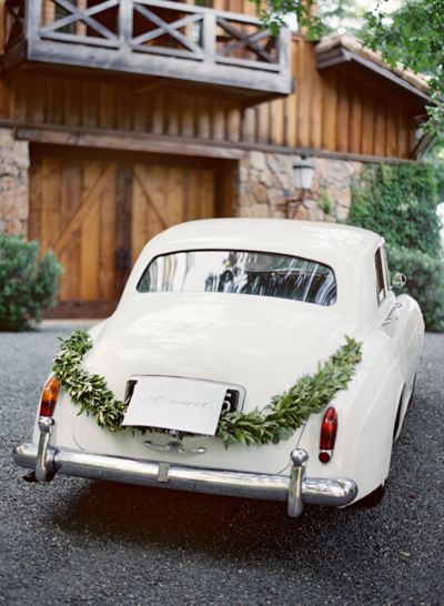 Wedding Getaway Car, Just Married Sign, Just Married Car, Wedding Transport, Bridal Car, Wedding Car Decorations, Jose Villa, Wedding Cars, Napa Wedding