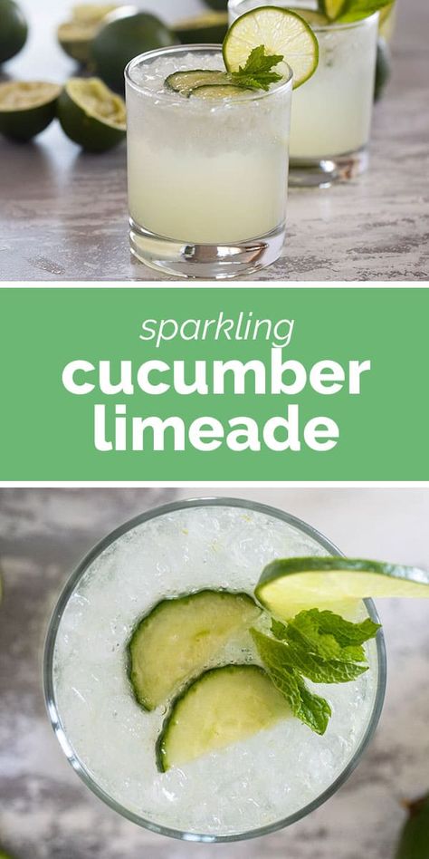 Prepare to be refreshed with this Cucumber Limeade! A simple homemade drink, this is perfect for sipping on the porch on a warm summer night. Cucumber Limeade, Cucumber Drink, Strawberry Limeade, Great Dinner Ideas, Easy Peasy Recipes, Food Innovation, Breakfast Recipes Sweet, Homemade Drinks, Healthy Drinks Recipes