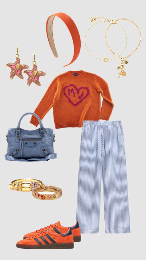 #ootd #outfitinspiration #outfitinspo #fashion #pinterest #orange #adidas Spring Work Outfits, Orange Outfit, Cute Preppy Outfits, Polyvore Outfits, Look Fashion, Pretty Outfits, Fashion Inspo Outfits, Spring Outfits, Trendy Outfits