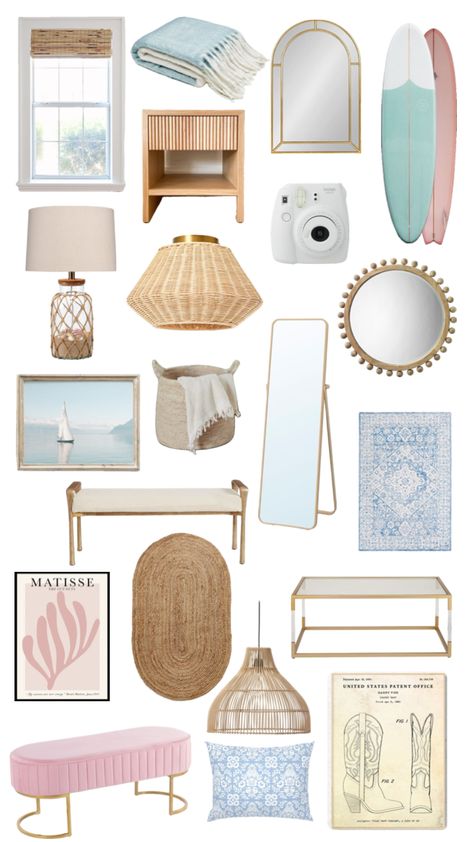 Surf Room Decor, Coastal Room Decor, Ocean Room Decor, Beachy Room Decor, Summer Room Decor, Room Wishlist, Beach Room Decor, Cool Room Designs, White Room Decor