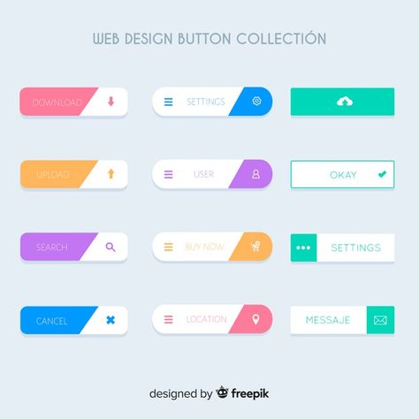 Web design button collection Premium Vec... | Premium Vector #Freepik #vector #menu #design #button #website การออกแบบ Ui Ux, What Is Fashion Designing, Ui Ux 디자인, Web Design Quotes, Free Web Design, Webdesign Inspiration, Creative Web Design, Design Websites, App Design Inspiration