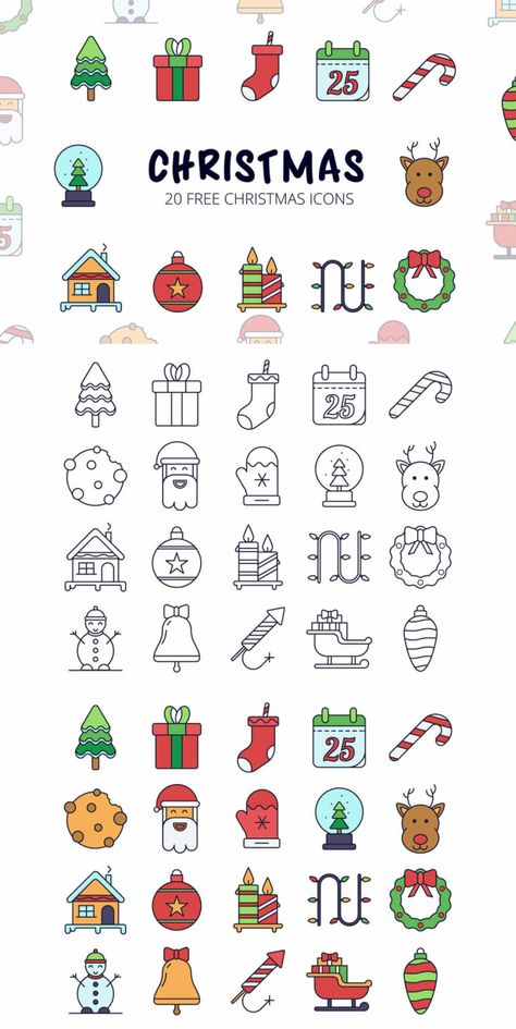 Free Christmas Vector Icon Set - Creativetacos Christmas Stones, Christmas Drawings, Free Icon Set, Christmas Vector, Christmas Doodles, 카드 디자인, Christmas Icons, Bullet Journal Doodles, Christmas Drawing