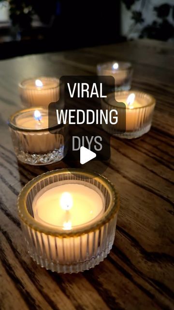 Viral Wedding DIYs Pt 2 ✨ Full tutorials, fonts & supplies on my YT Carly Keller 🫶 #2024bride #2025bride #diywedding #weddingdecor | Instagram Candle Display Ideas Home, Wedding Fake Candles, Diy Engagement Decor, Floating Candle Ideas Table Decorations, Cylinder Vase Centerpiece Wedding Diy, Black And White Wedding Centerpieces Diy, Tealight Candle Ideas Centerpieces, Easy Wedding Centerpieces Diy, Center Pieces With Candles And Fairy Lights Wedding