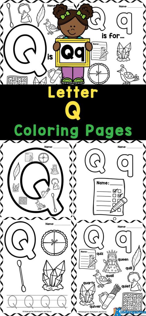 Unleash your creativity and enhance letter recognition with our fantastic collection of Letter q Coloring Pages - perfect for preschool, pre-k, kindergarten, and first-grade levels! Parents, teachers, and homeschoolers, get ready to revolutionize learning with these adorable alphabet-themed coloring sheets! Grab your crayons and embark on this incredible coloring adventure. Q Letter Activities For Preschool, Letter Q Coloring Page, Q Preschool Crafts, Letter Q Crafts For Preschoolers, Q Activities For Preschool, Letter Q Activities For Preschool, Letter Q Craft, Words With Q, Letter Q Crafts