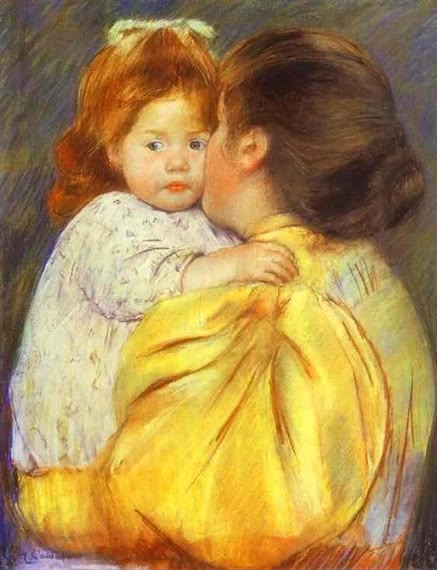 Mary Cassatt Art, Kiss Painting, Berthe Morisot, Mary Cassatt, Camille Pissarro, Mother Child, Mother's Love, Edgar Degas, Pierre Auguste Renoir