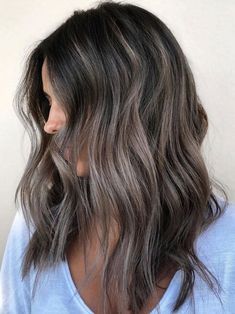 Brown Strands, Ash Brown Hair Color, Ash Hair, Ash Brown Hair, Ash Hair Color, Silver Blonde, Brunette Balayage Hair, Brunette Color, Brown Hair Balayage