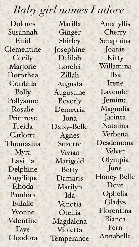 Baby girl name list. Names for my future kids Character Names Ideas Writing, Medieval Girl Names, Names I Adore, Fae Names, Name Ideas Girl, Creative Girl Names, Girl Name List, Princess Names, Girl Name Ideas