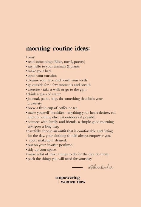 These morning routine ideas are simply that – ideas. My intentions are to spark your interest and help pinpoint what might need to add to your morning routine. Don’t feel obligated or guilty to do anything on this list unless you think it aligns with your life goals. How Is Your Skin So Clear, How To Be Excited About Life, Morning Routine Ideas, Routine Ideas, Ayat Alkitab, Life Routines, Vie Motivation, Get My Life Together, Self Care Activities