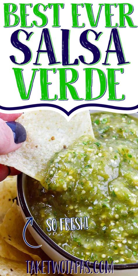 Homemade Green Salsa, Easy Salsa Verde Recipe, Homemade Green Chili, Easy Salsa Verde, Green Salsa Recipe, Green Chili Salsa, Salsa Easy, Make Salsa, Homemade Salsa Verde