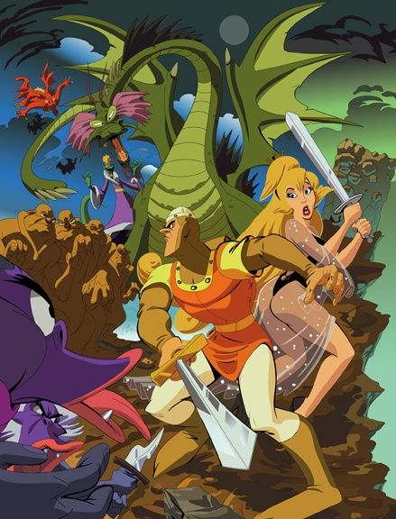 Dragon's Lair Comic Art: Dragons Lair, Ninja Movies, Cartoons Group, 1980s Nostalgia, Games Illustration, Dragon's Lair, Retro Video Games, Artwork Wall, Video Game Characters