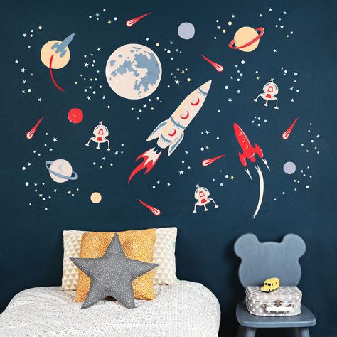 Space Theme Bedroom, Space Mural, Small Kids Bedroom, Design Ložnic, Space Themed Bedroom, Theme Bedroom, Modern Kids Bedroom, Boy Rooms, Kids Bedroom Designs