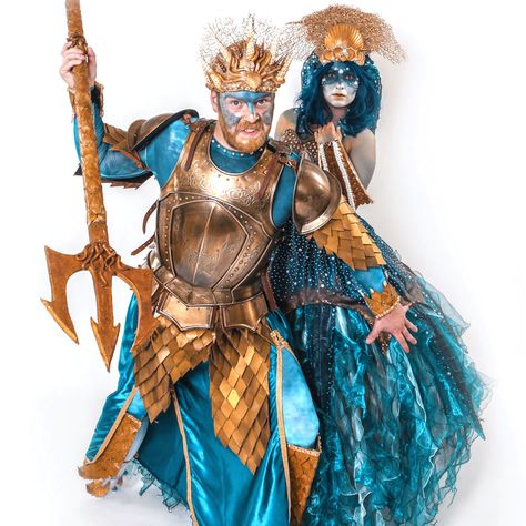 Book Sea God and Goddess - Mix and Mingle Entertainment | Scarlett Entertainment Sea Costume Diy, Water Element Costume, Poseidon Costume, Enchantment Under The Sea, Sea Costume, Sea God, Carnaval Costume, Goddess Of The Sea, Carnival Ideas