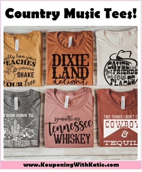 Here's a great one for you! These super soft, super cute 90's Country Tops are on sale right now from $39 down to just $19.99 delivered! That's an awesome savings, and these would be great for gifts as well. Grab yours here, while supplies last! PRODUCT DESCRIPTION These crew neck tees are the Bella Canvas brand and unisex-sized. They are made of combed and ring-spun material that is soft, comfortable, and cute. Country Shirt Ideas, Country Tshirt Ideas, 90s Country Fashion, Country Music Shirt Ideas, 90s Country Party, Country Song Shirts, Country Song Lyric Shirts, Country Music Cricut Shirts, Jesus And Country Music Shirt