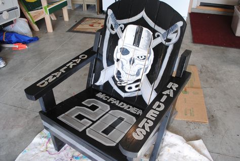 Chair Adirondack, Raiders Gifts, Oakland Raiders Fans, Raiders Players, Raiders Nation, Raiders Stuff, Raiders Wallpaper, Oakland Raiders Logo, Raiders Baby