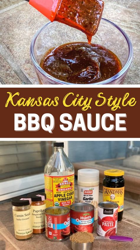 Fire up the grill to make the best homemade Kansas City style BBQ sauce you've ever tasted! Homemade Bbq Sauce Without Ketchup, Bbq Sauce Without Ketchup, Homemade Texas Style Bbq Sauce, Bbq Sauce Homemade No Ketchup, Ketchup Based Bbq Sauce, Bbq Sauce For Canning, Kc Bbq Sauce Recipe, Bbq Sauce No Ketchup, Copycat Kc Masterpiece Bbq Sauce