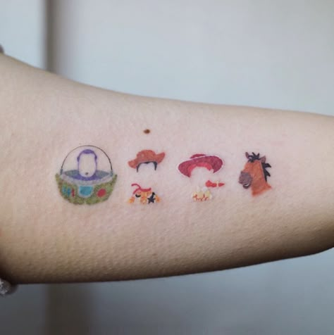 Cute Disney Tattoos, Toy Story Tattoo, Shape Tattoo, Muster Tattoos, Disney Tattoo, Detailed Tattoo, Small Tattoo Designs, Disney Tattoos, Pattern Tattoo