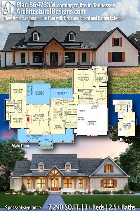 House Plan 56473SM gives you 2300 square feet of living space with 3+ bedrooms and 2.5+ baths. AD House Plan #56473SM #adhouseplans #architecturaldesigns #houseplans #homeplans #floorplans #homeplan #floorplan #houseplan All Bedrooms Upstairs Floor Plans, 4 Bed 2.5 Bath House Plans 2 Story, 2 Up 2 Down House Floor Plans, Downpayment House First Time, Bedrooms Upstairs House Plans, 3 Bedroom 3.5 Bath House Plans, 4 Bedroom House Plans With Bonus Room, 4 Bedroom 2.5 Bath Floor Plan One Story, Open Concept Kitchen Living Room Layout House Plans