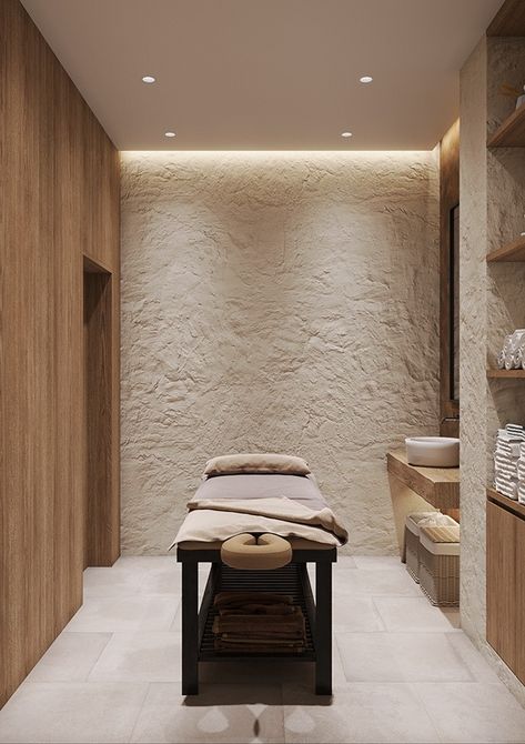 SPA in the hotel :: Behance Luxury Home Wellness Room, Luxurious Spa Room, Spa Cottage, One Hotel, Spa Entrance Design, Neutral Spa Aesthetic, Spa Wall, Luxury Massage Room, Hotel Spa Design