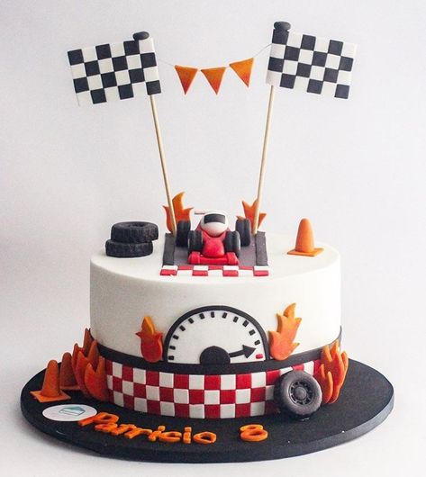 Race Car Bday Cake, Go Kart Birthday Cake, Racing Cakes For Boys, Racing Car Cake For Boys, Race Car Theme Cake, F1 Birthday Cake, Racing Birthday Cake, F1 Cake, Racing Car Cake