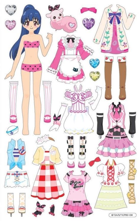 Pinterest- Anime Style Paper Doll Woven Crafts, Disney Paper Dolls, Paper Doll Craft, Free Printable Paper Dolls, Seluar Ketat, Barbie Paper Dolls, Paper Dolls Clothing, Anime Paper, Paper Doll Dress