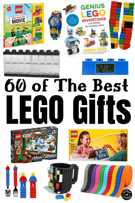 Have an ultimate lego lover in your life? This list of lego gifts is perfect for lego lovers #lego #legobuilders #legogifts #legoholidaygifts #legos #coffeeandcarpool #holidaygiftguides Lego Gifts For Boys, Lego Themed Gift Basket, Gifts For Lego Lovers Adults, Lego Gift Basket Ideas, Lego Wrapping Ideas, Lego Basket Ideas, Lego Gift Basket, Lego Gift Ideas, Lego Gift