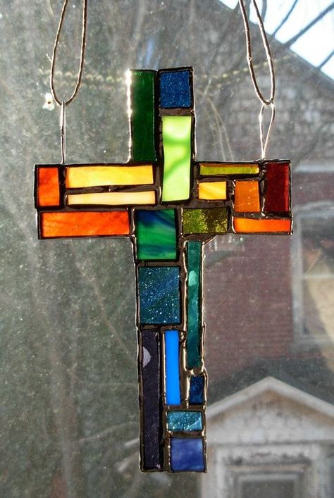 Epic Firetruck's Stained Glass ~ Banner Inspiration, Stained Glass Cross, Glass Art Design, Glass Cross, Stained Glass Angel, Painted Glass Art, Glass Art Projects, Stained Glass Ornaments, Stained Glass Suncatchers