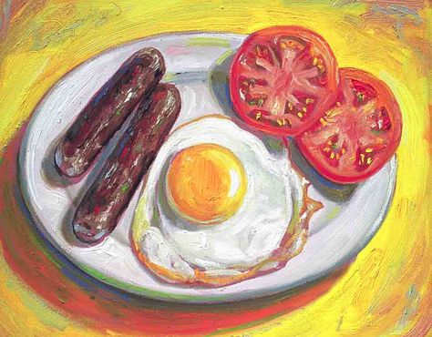 Drawing Food, Studying Food, Food Art For Kids, Kitchen Artwork, Breakfast Drink, Food Painting, Fancy Food, Illustration Food, Egg Painting