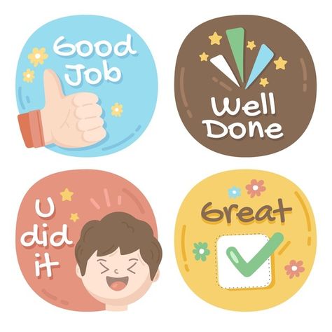 Pack of good job stickers | Free Vector #Freepik #freevector #quote #text #congratulations #sticker Stickers Use Ideas, Great Job Stickers, Congratulations Stickers, Good Job Quotes, Good Job Sticker, Good Stickers, Teacher Stamps, Motivational Printables, Sticker Design Inspiration