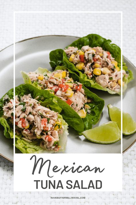 Mexican Tuna Salad Recipe, Mexican Tuna Salad, Mexican Tuna, Colourful Salad, Roasted Capsicum, Healthy Packed Lunches, Low Carb Crackers, Tuna Salad Recipe, Make Ahead Lunches