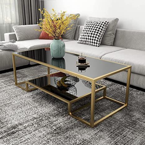 Modern Glass Table Living Room, Metal And Glass Table, Metal Center Table Design, Rectangle Glass Coffee Table Decor, Glass Center Table Living Room, Modern Classy Living Room, Steel Table Design, Metal Center Table, Center Table Design