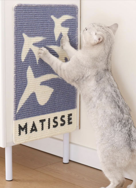 Gorgeous Matisse inspired cat scratcher Wall Scratcher For Cats, Matisse Cat, Wall Couch, Cat Scratcher Post, Tiny Room, Cat Scratch, Gorgeous Cats, Cat Scratcher, Cat Scratching