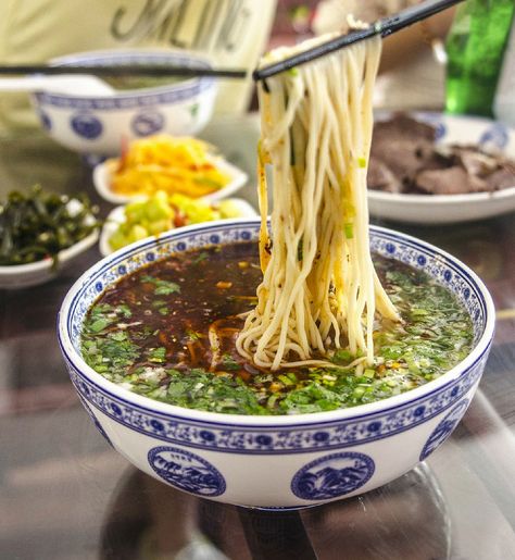 Chinese Food- Lanzhou Hand-Pulled Noodles Hand Pulled Noodles, Pulled Noodles, Restaurant Interior Design, Ramen Noodles, Restaurant Interior, Chinese Food, Japchae, Summer 2024, Ramen