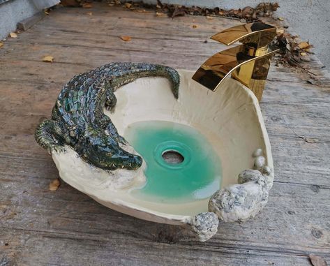 Clay Sinks, Sea Bathroom, Quartz Sink, Japanese Akita, Ceramic Stoneware, Rope Shelves, Rock Decor, Ceramic Figurines, Vessel Sink