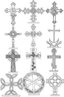 Redwork Cross Set Crosses Designs, Advanced Embroidery Designs, Cross Embroidery Designs, Cross Drawing, Redwork Patterns, Religious Embroidery, Celtic Cross Tattoos, Hand Symbols, Advanced Embroidery